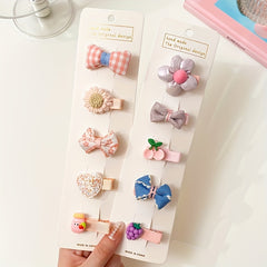 5pcs Crown Rabbits Flowers Bow Mushroom Hair Clips for Girls