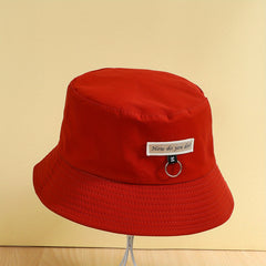 Reversible Bucket Hat Iron Ring Label Decor Unisex Basin Hat
