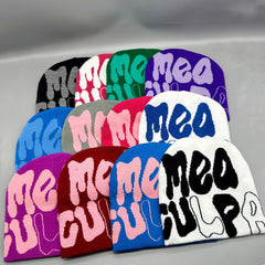 Alphabet Jacquard Multicolor Knit Beanie