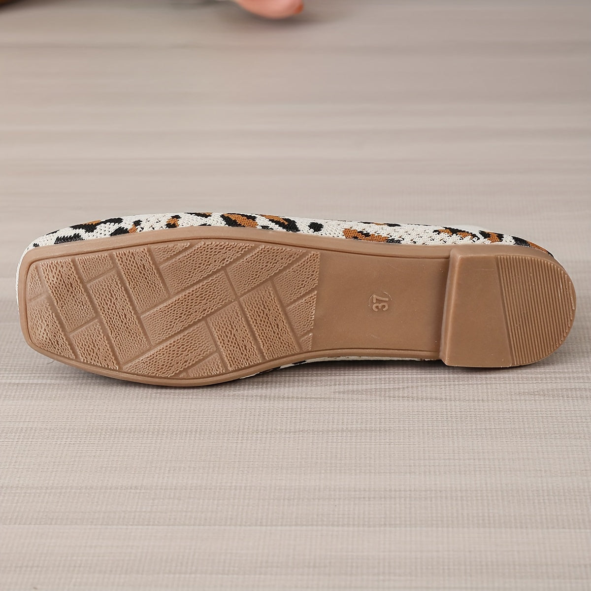 Leopard Print Square Toe Slip-On Loafers