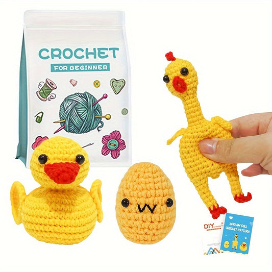 Crochet Kit for Beginners Duck DIY Craft Supplies