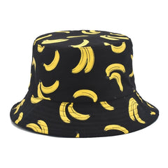 Banana Print Bucket Hat Street Casual Sunshade Hat