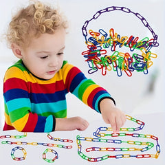 100pcs Rainbow C Clips Hooks Plastic Building Block Toys Hooks Chain