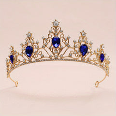 Baroque Style Crystal Rhinestone Crown Head Jewelry