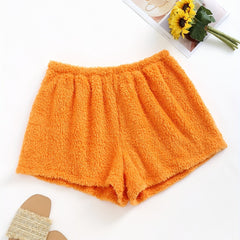 Women's Plus Fuzzy Fleece Lounge Shorts for Fall & Winter