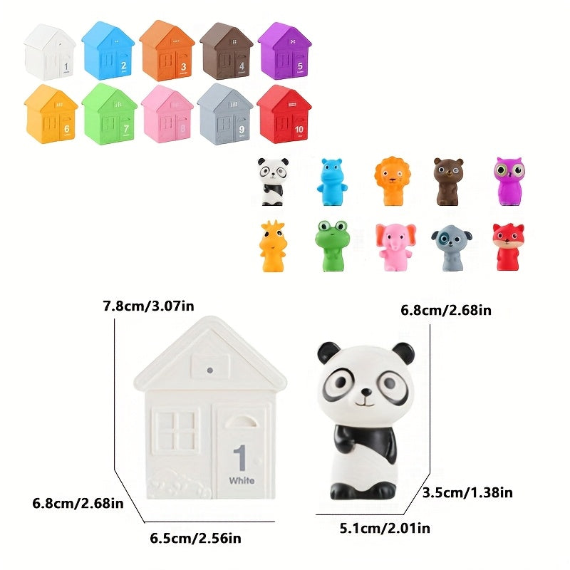 Educational Toy 10 Animal Number Matching Handheld Doll Set