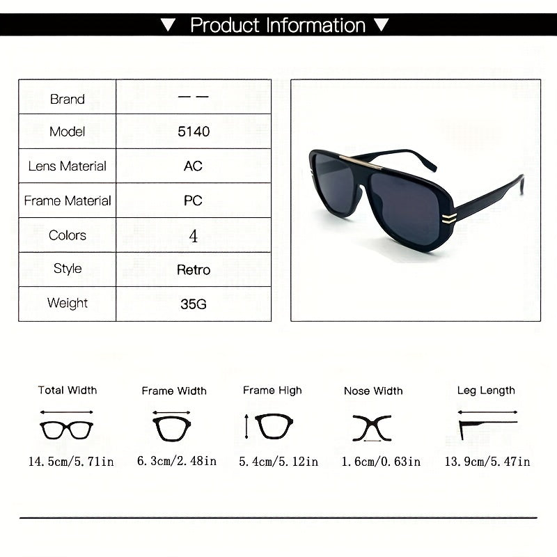 Men's Vintage Copper Electroplated Sunglasses with UV400 Protection