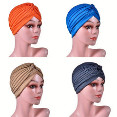 Women Chemo Hat Turban Beanie Pre Tied Twisted Braid Hair Cover