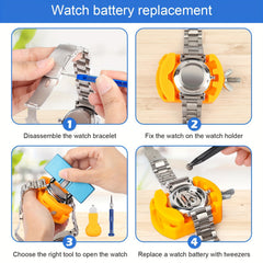 34pcs Watch Repair Kit w/ Link Removal & Resizing Tools & Opener Screwdriver Set