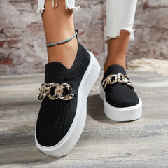 Women's Mesh Air Round Toe Flat Shoes Slip On Loafers