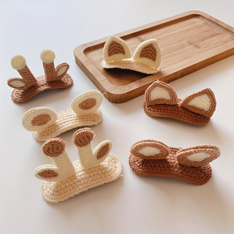2pcs Knitted Ears Hair Clip for Kids