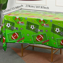 2pcs Sports Theme Birthday Party Tablecloth Football Basketball Rugby Decoration