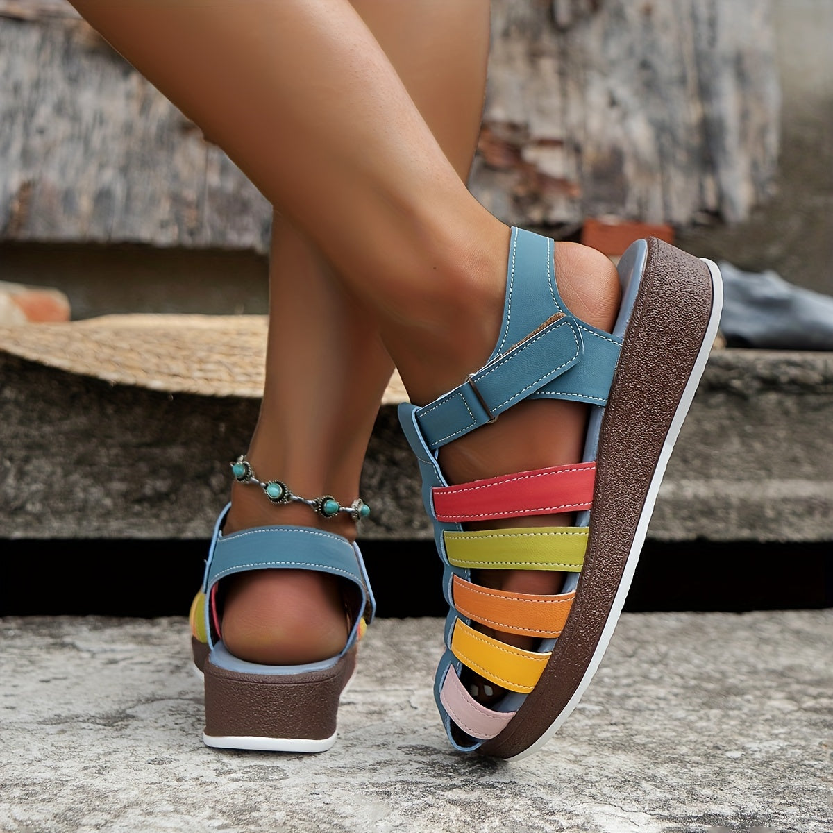 Women Summer Colorful Open Toe Flip flops Beach Sandals Shoes Breathable