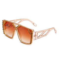 Rhinestone Decor Gradient Sunglasses for Her