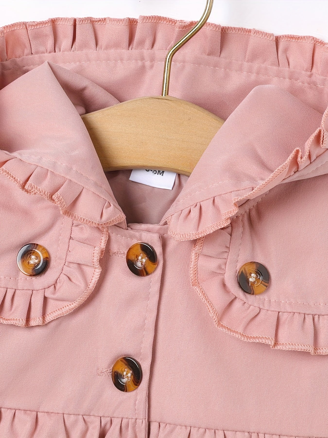 Cute Toddler Girls' Ruffle Trim Hooded Coat