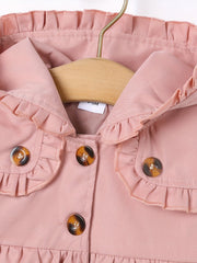 Cute Toddler Girls' Ruffle Trim Hooded Coat
