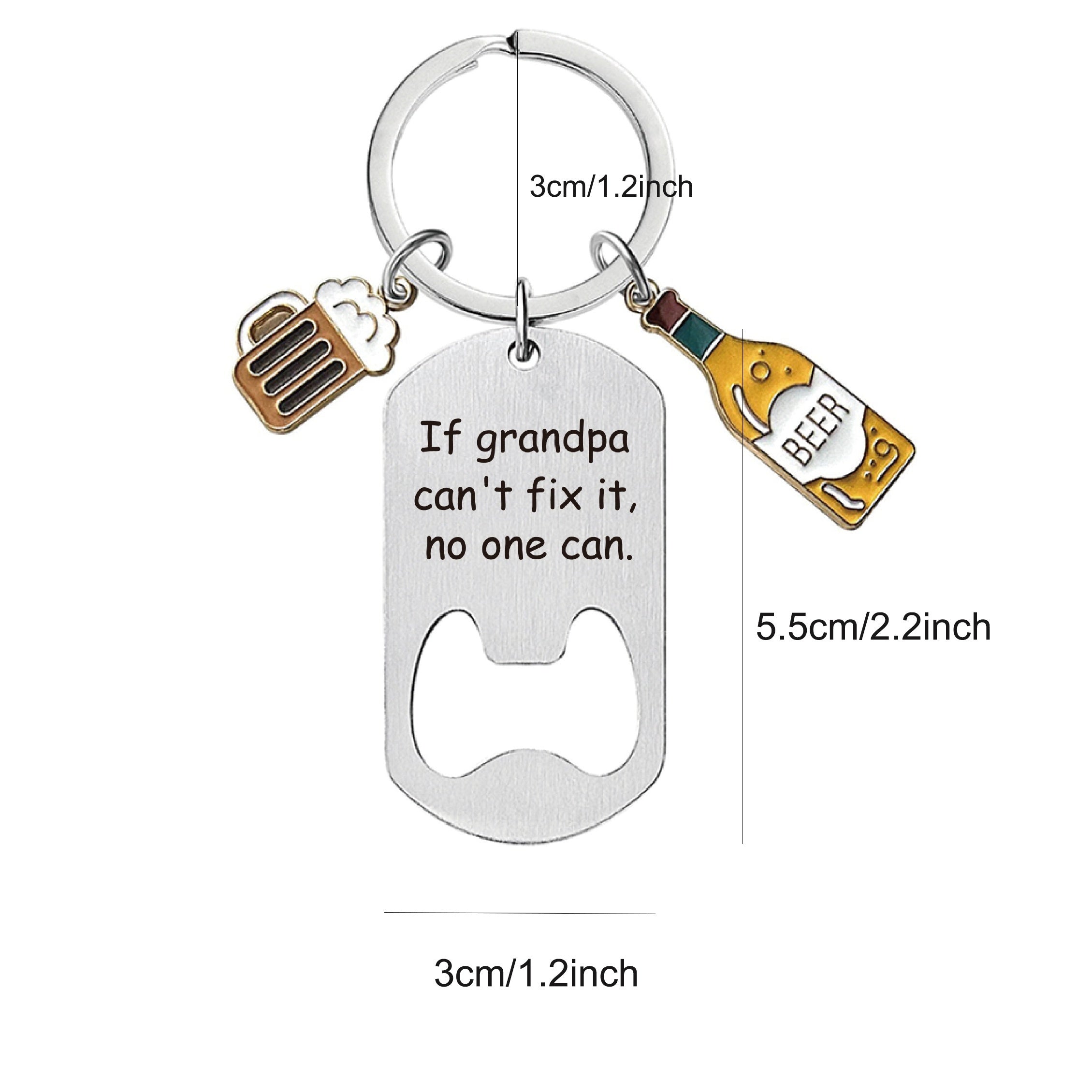 Stainless Steel Bottle Opener Keychain Wine Cup Pendant Key Ring