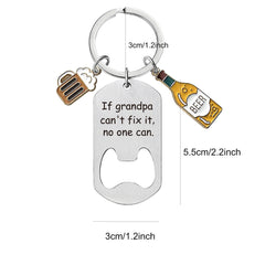 Stainless Steel Bottle Opener Keychain Wine Cup Pendant Key Ring