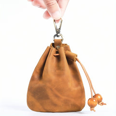 Faux Leather Drawstring Coin Purse Wallet for Home & Travel