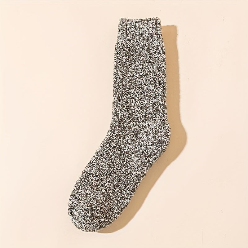 Winter Plus Velvet Wool Warm Socks Men's Plus Size Mid-calf Socks