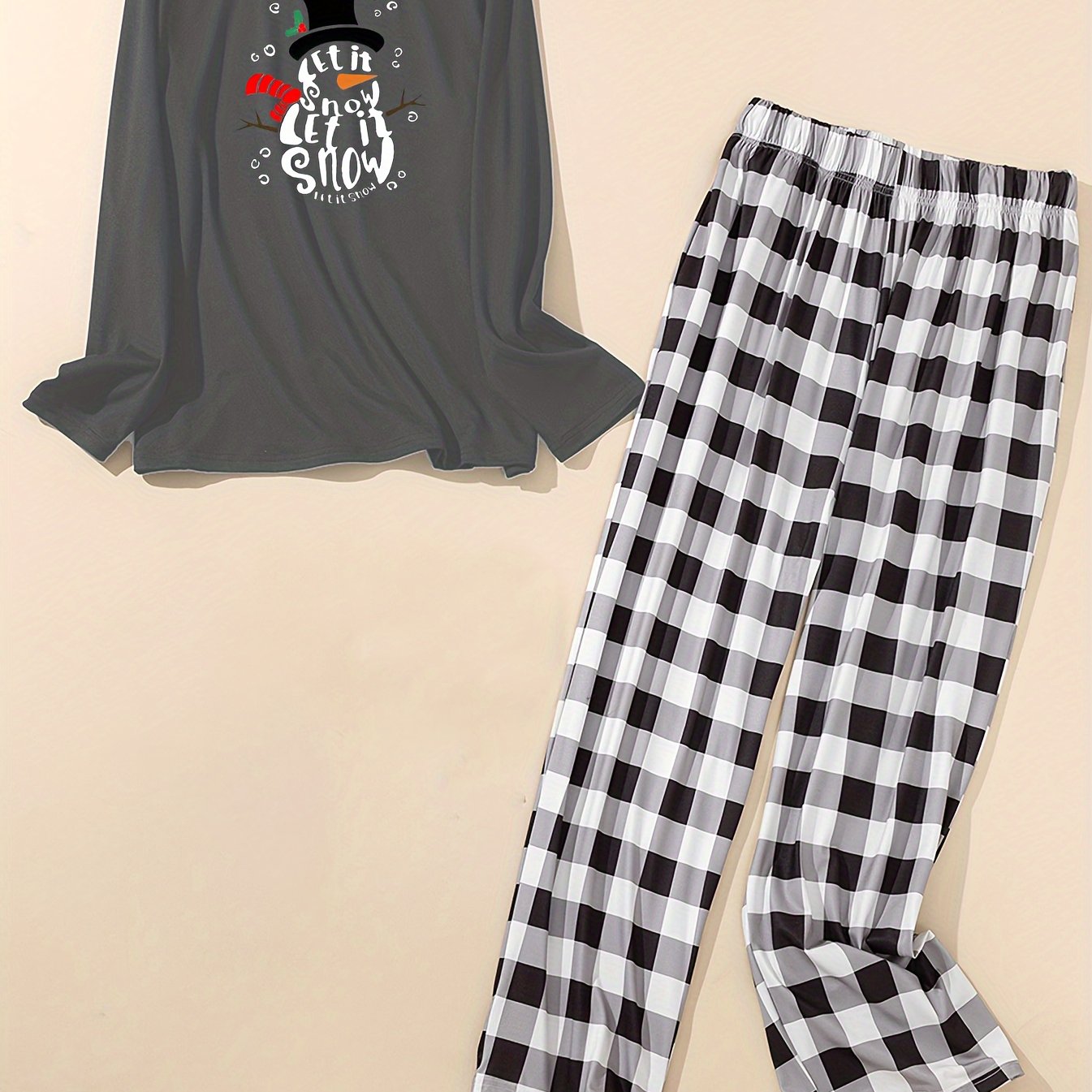 Christmas Snowman Print Lounge Set