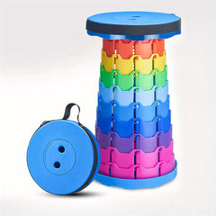 Rainbow Telescopic Stool Adjustable Height 400lbs Camping Fishing Hiking BBQs