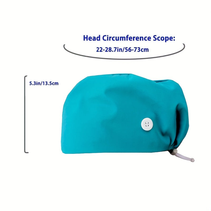 Unisex Solid Scrub Hat Drawstring Work Cap Women Men