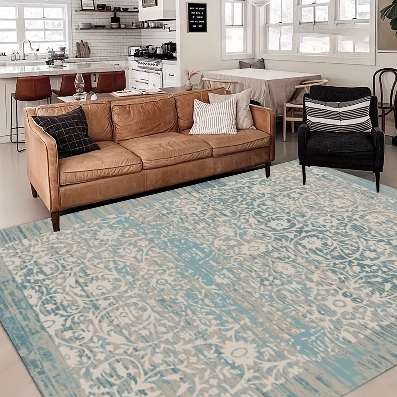 Boho Indoor Outdoor Area Rug Coastal Bohemian Rustic Easy Cleaning Non Shedding