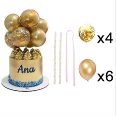 Colorful Balloon Cake Topper for Wedding Birthday Party