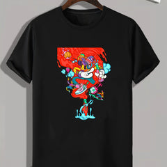 Cartoon Print Men's Graphic T shirt for Summer