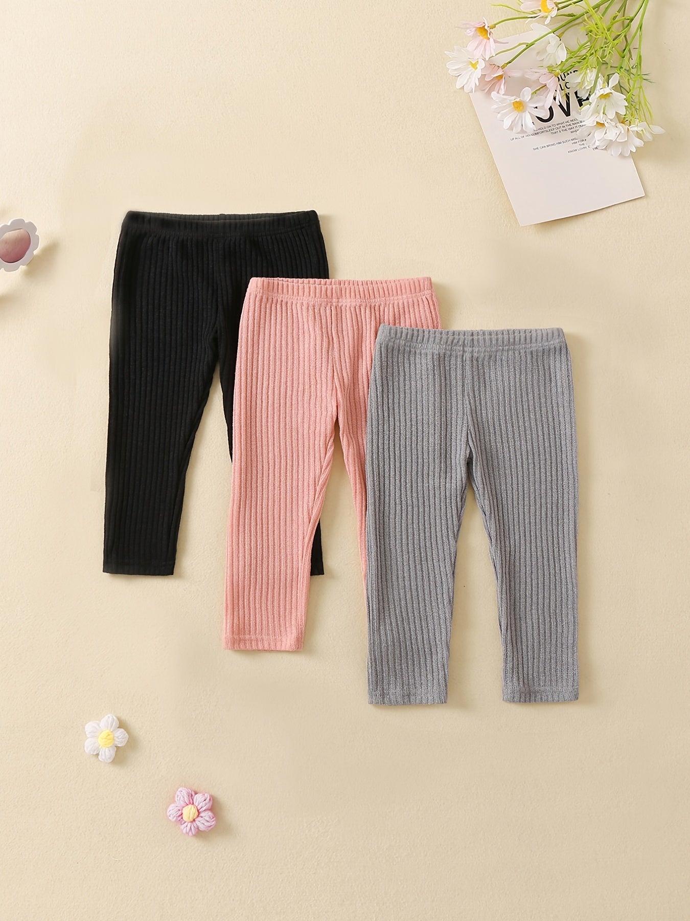 Baby Girl Pencil Pants 3pcs Set Casual Trousers