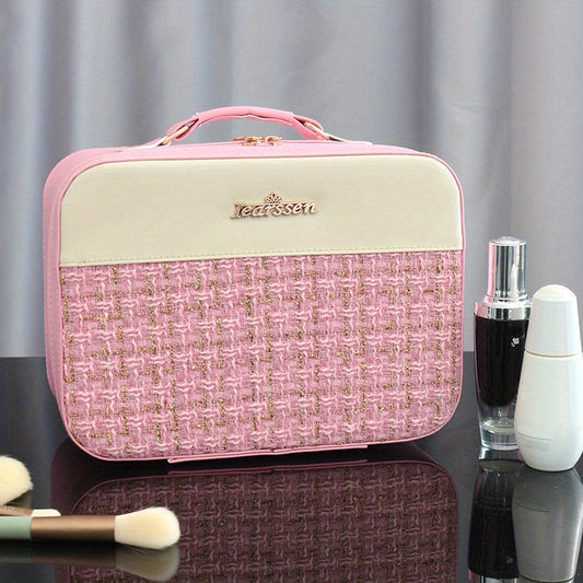 Portable Makeup Organizer With Mirror & Brush Holder