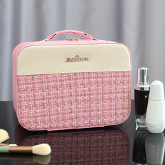 Portable Makeup Organizer With Mirror & Brush Holder