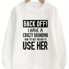 Girls Crazy Grandma Letter Graphic Crew Neck Sweatshirt Top