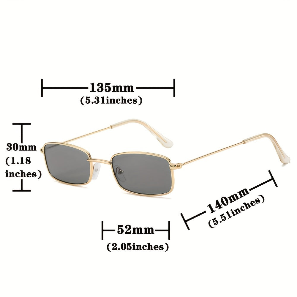 Vintage Square Metal Frame Sunglasses Retro Sun Glasses For Men