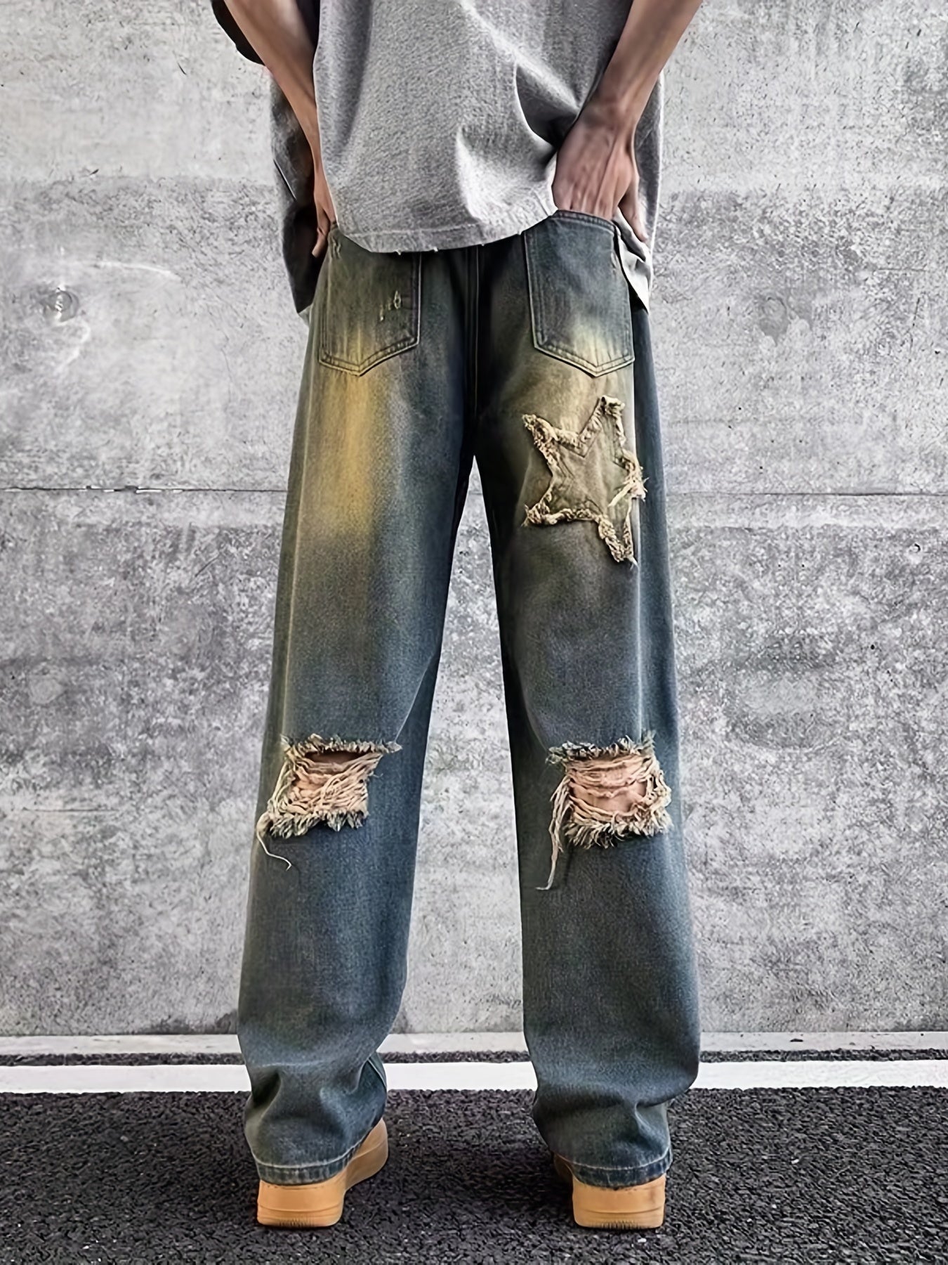 Men's Vintage Ripped Denim Jeans