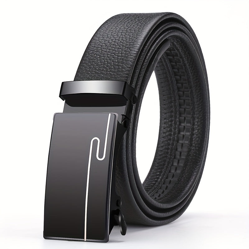 Leather Automatic Buckle Pants Belt for Men