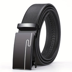 Leather Automatic Buckle Pants Belt for Men