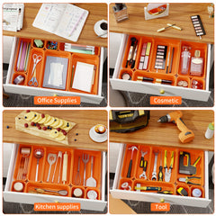 45pcs Plastic Drawer Organizer Set for Kitchen Bedroom Bathroom