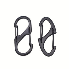 10pcs Stainless Steel S Type Carabiner Keychain Hooks With Lock