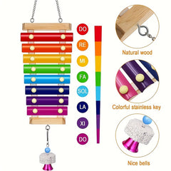 Colorful Wooden Xylophone Toy for Birds
