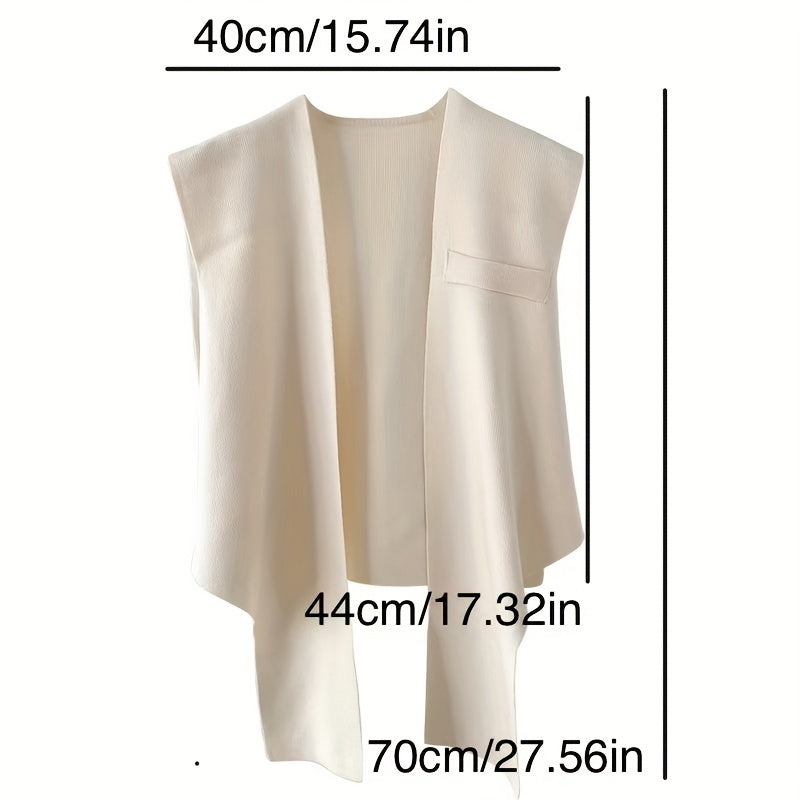 Green Elastic Wrap Vest Sleeveless Shawl for Women