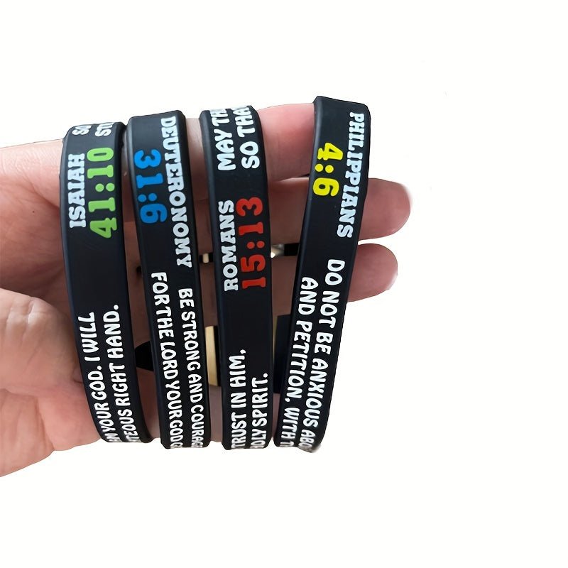 Bible Silicone Bracelet Waterproof Wristband Inspirational Religious Jewelry