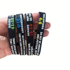 Bible Silicone Bracelet Waterproof Wristband Inspirational Religious Jewelry