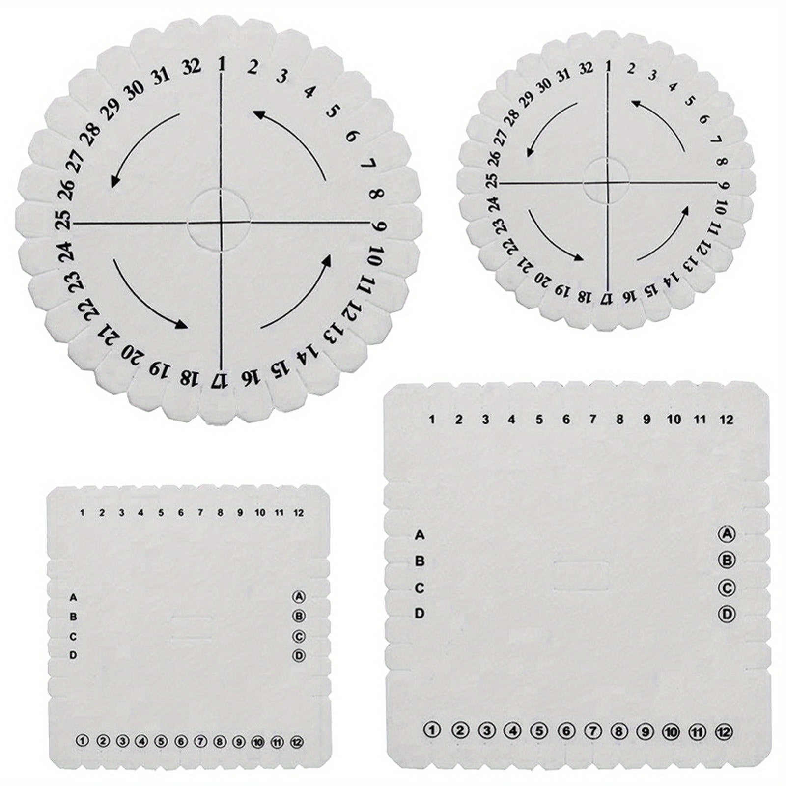 4pcs Beading Cord Disc Disk Braiding Weaving Plate Hand Bracelet Knitting Tools
