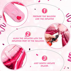 Pink Bow Balloon Girl Party Decoration Large Bow Aluminum Foil Balloon