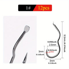 12pcs High Carbon Steel Fishing Hook for Carp Fishing Sizes 0-13