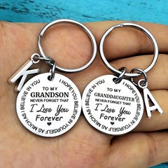 1pc 18in Initial A T Stainless Steel Engraved Keychain