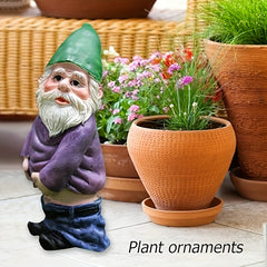 4pcs Gnome Figurines Fairy Garden Dwarf Resin Statue Micro Landscape Decor