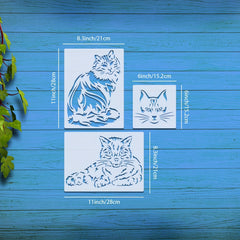 7pcs Cat Painting Stencils for Wall Art Fabric Wood Painting